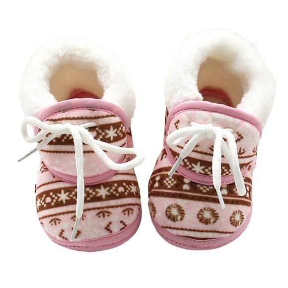 Infant Fleece Rubber Grip Bottom Slippers Moccasins Arctic Animals - Picture 2 of 7